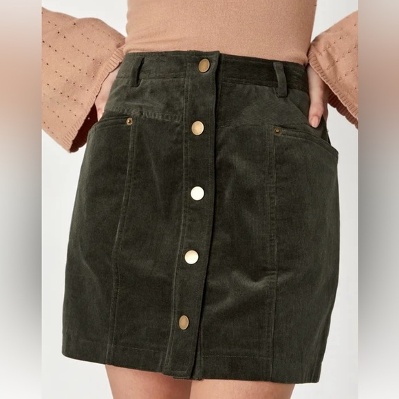 Lulus  Olive green corduroy miniskirt with a charming feel
Lulus - Picture 2 of 10